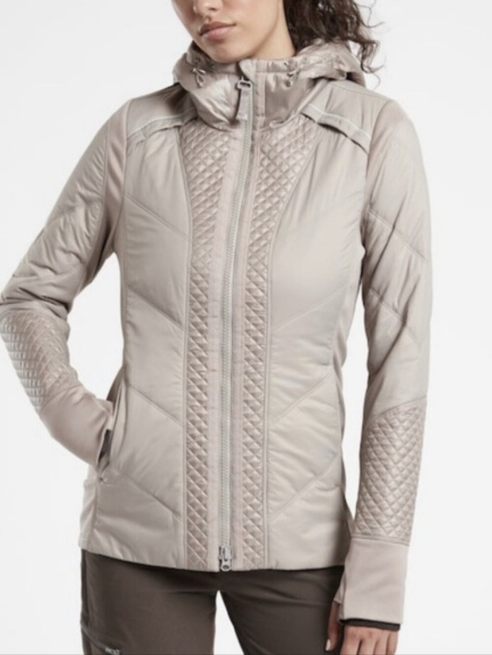 Athleta Rock Ridge Primaloft Hooded Jacket In Grey Size XS